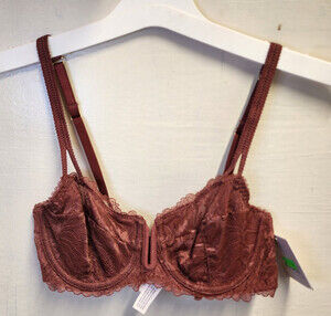 New Auden Women's Red Underwire Sheer Bra Adjustable Straps Size 32A